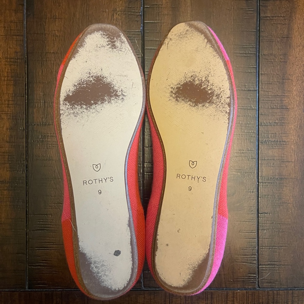 ROTHY’S x MARTA FERRI Merino Square Flats, Flame Azalea, size 9 - Picture 8 of 8